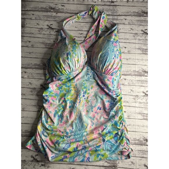 Lilly Pulitzer Bliss Halter Tankini Top  Catch the Wave Size 8 - Picture 1 of 11